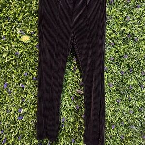 SHEIN Black Ribbed Velvet Kids Leggings